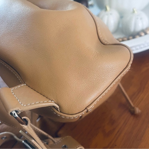 COACH Vintage Legacy 9569 Leather Drawstring Backpack And Wallet Set Taupe Tan - Picture 7 of 16